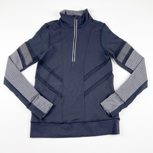 Ivivva Black Herringbone Glow and Go 1/2 Zip 14 - Picture 1 of 5